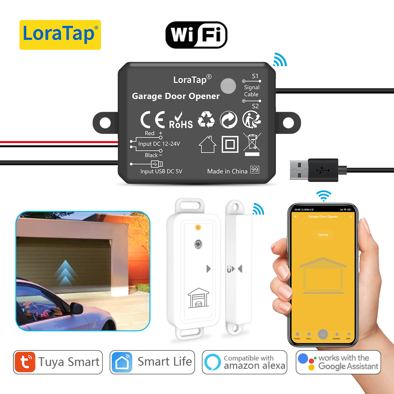 Smart Garage Door Opener - Tuya Smart Life Garage Door Opener