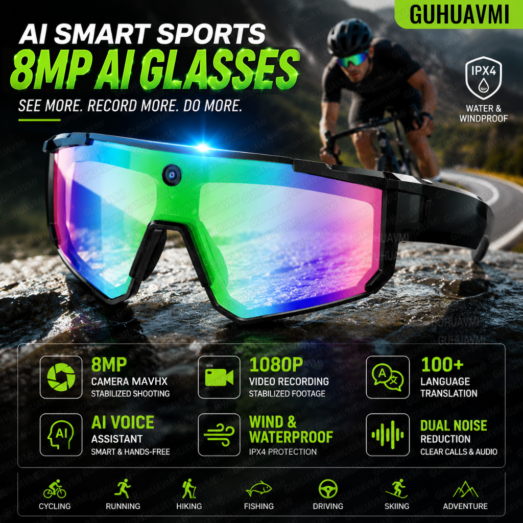 Smart Home Outdoor Camera - AI Smart Glasses with Camera HD