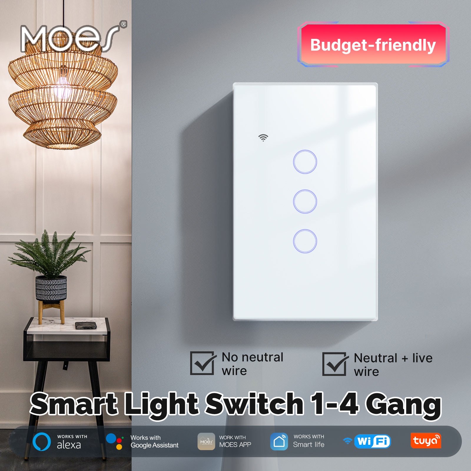 MOES Tuya WiFi Smart Light Swi - Smart Home Sistem avaliação e preço