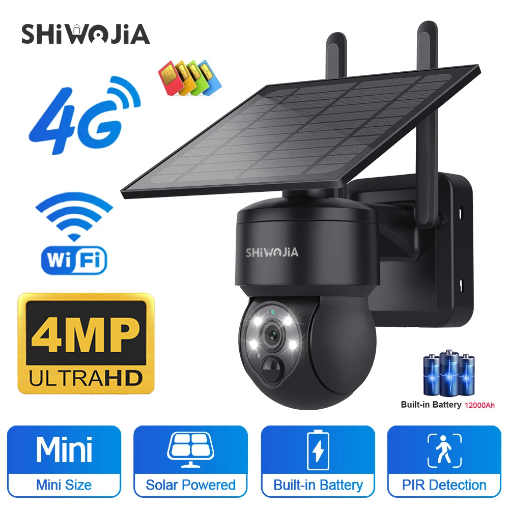 SHIWOJIA WIFI Wireless PTZ Sol - Smart Home Outdoor Camera avaliação e preço