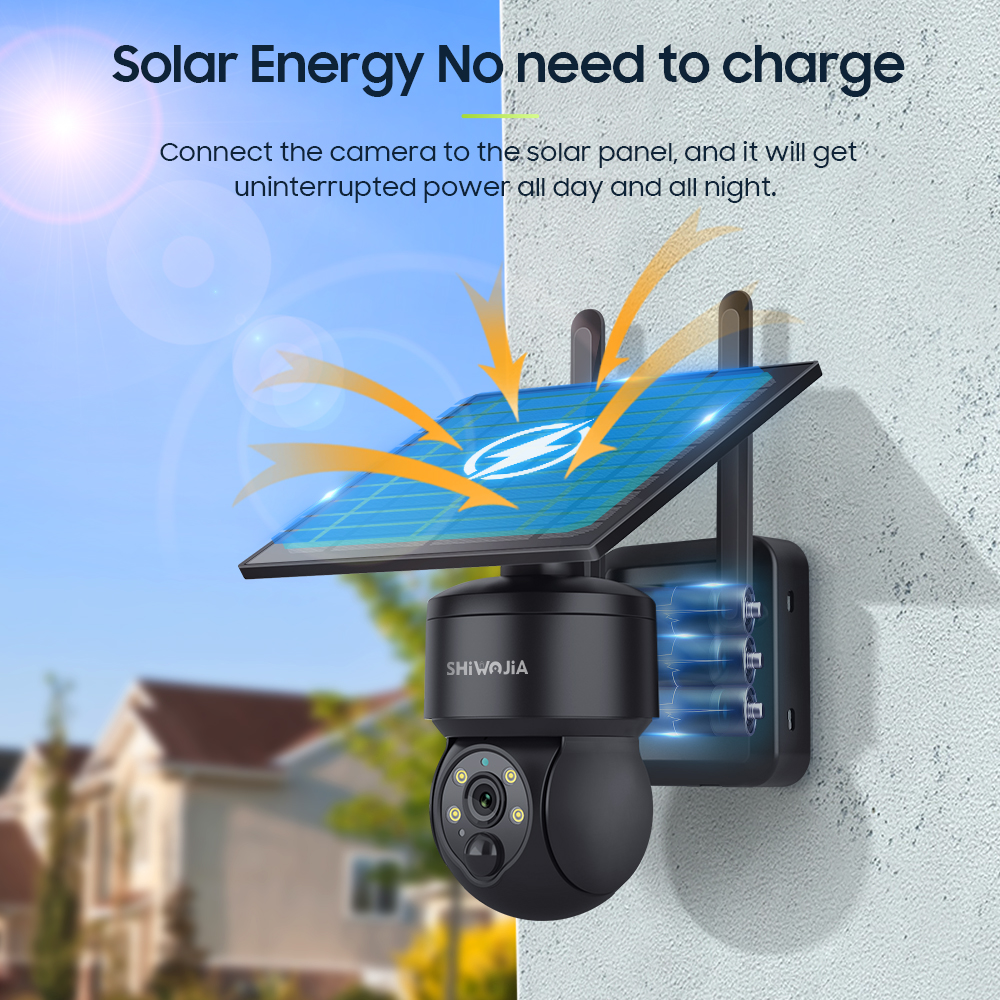 SHIWOJIA WIFI Wireless PTZ Sol - Smart Home Outdoor Camera avaliação e preço