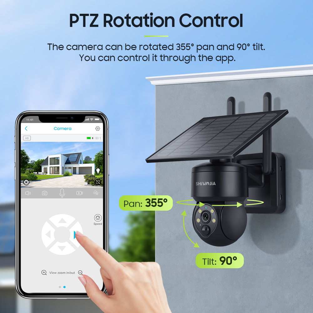 SHIWOJIA WIFI Wireless PTZ Sol - Smart Home Outdoor Camera avaliação e preço