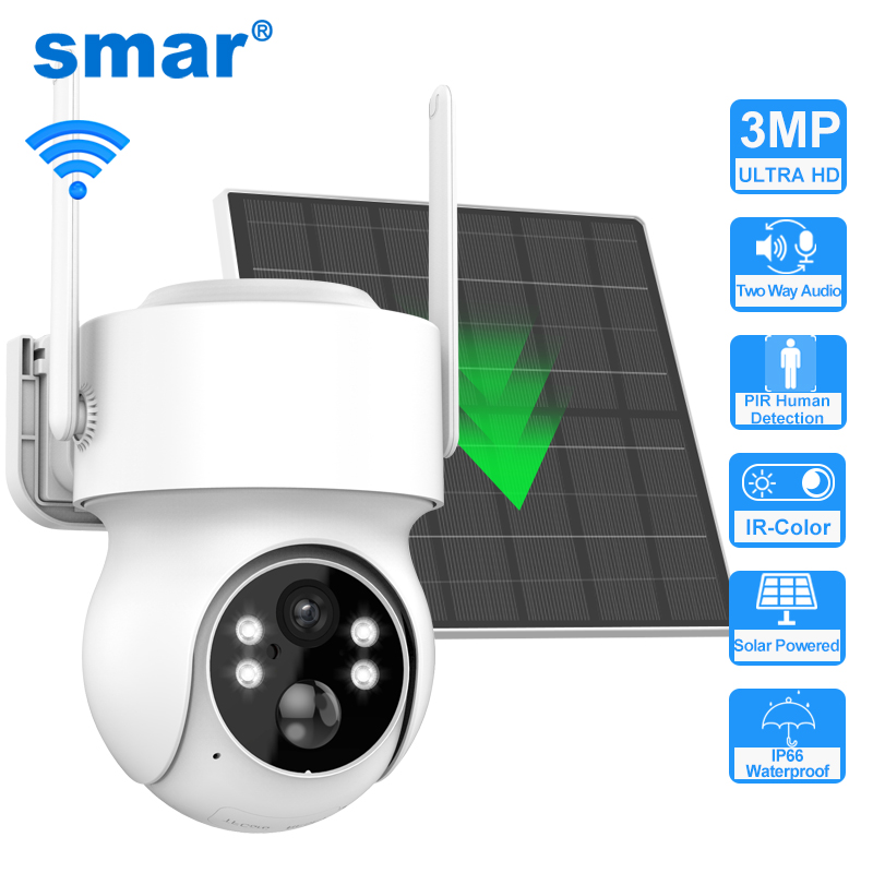Smar Solar Panel PTZ IP Camera - Smart Home Outdoor Camera avaliação e preço