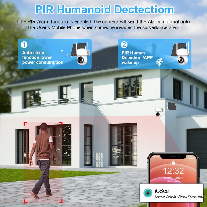 Smar Solar Panel PTZ IP Camera - Smart Home Outdoor Camera avaliação e preço
