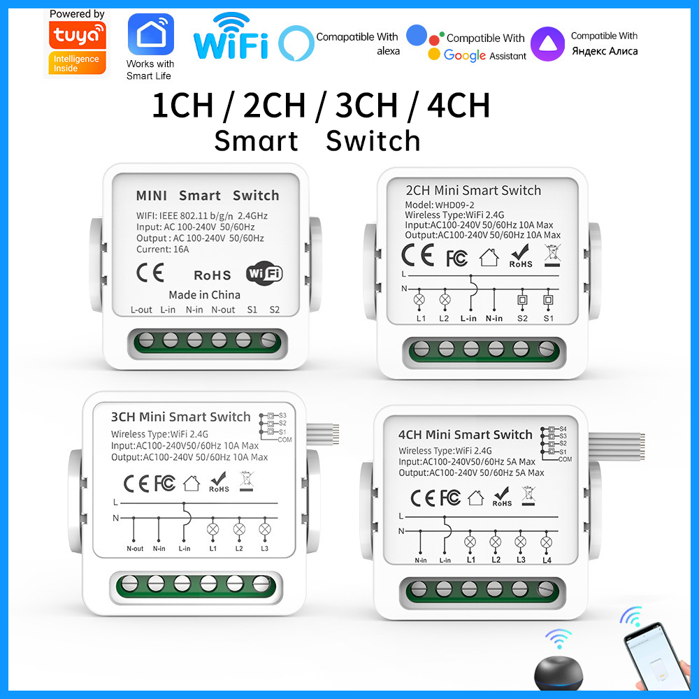 Tuya WiFi Smart Switch 1/2/3/4 - Smart Home Sistem avaliação e preço