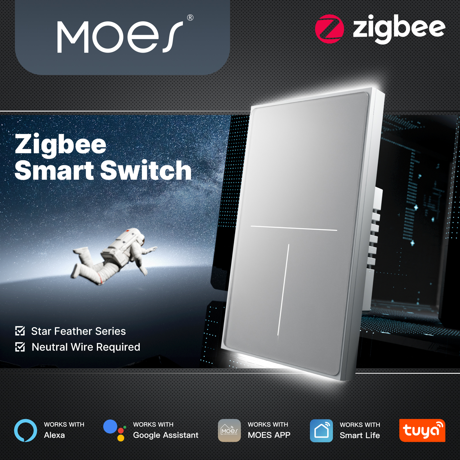 MOES Tuya ZigBee Star Feather  - Smart Home Sistem avaliação e preço