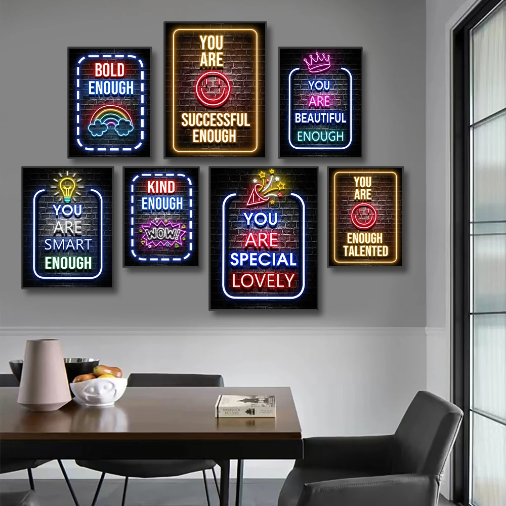 Neon Motivation Quotes Posters - Smart Home Quotes avaliação e preço