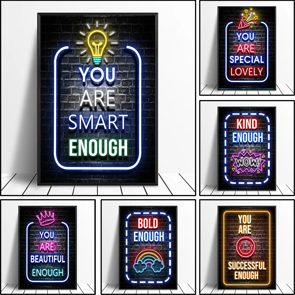 Neon Motivation Quotes Posters - Smart Home Quotes avaliação e preço