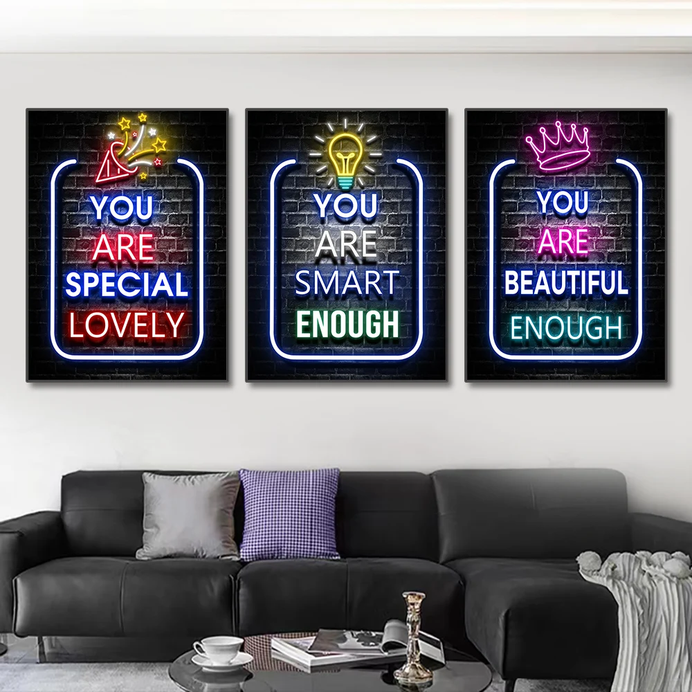 Neon Motivation Quotes Posters - Smart Home Quotes avaliação e preço