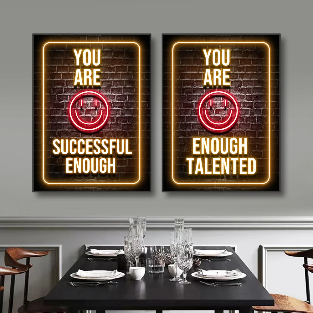 Neon Motivation Quotes Posters - Smart Home Quotes avaliação e preço