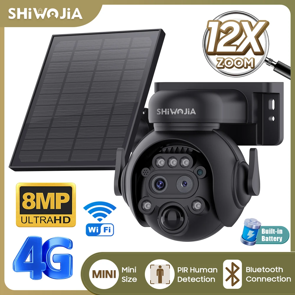 SHIWOJIA 12X Zoom 4G LTE Solar - Smart Home Outdoor Camera avaliação e preço