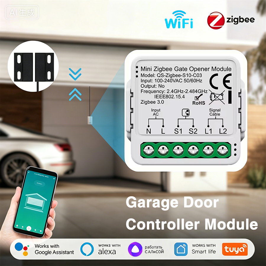 Tuya Smart WiFi or Zigbee Gara - Smart Garage Door Opener avaliação e preço