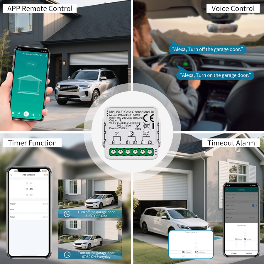 Tuya Smart WiFi or Zigbee Gara - Smart Garage Door Opener avaliação e preço