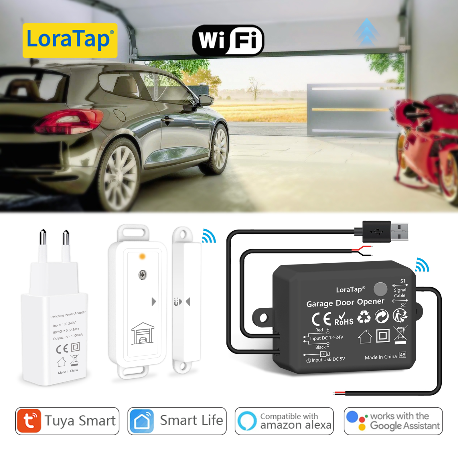 LoraTap Tuya Smart Life Garage - Smart Garage Door Opener avaliação e preço