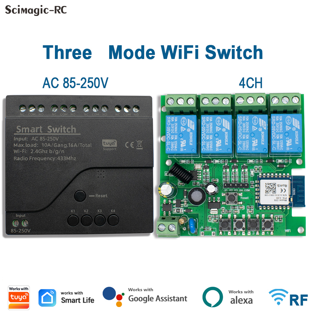 Black Style Tuya 4CH Wifi Smar - Smart Home Utilities avaliação e preço