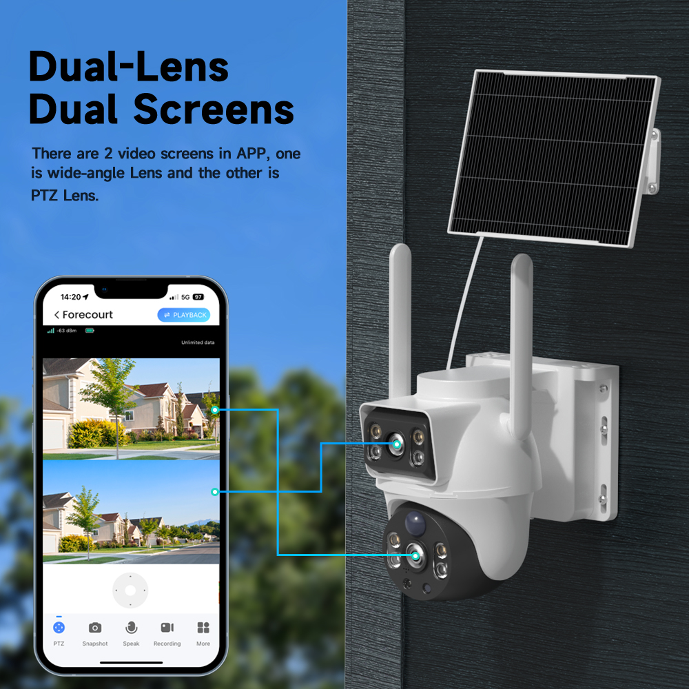 WiFi Solar Camera Dual Lenses  - Smart Home Outdoor Camera avaliação e preço