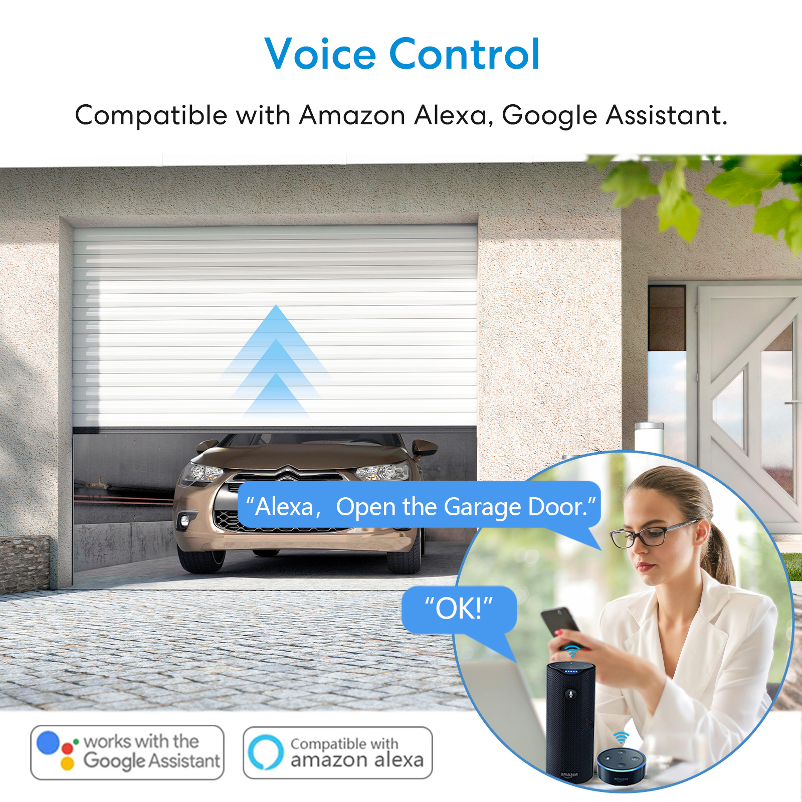 RiooCubee DC 5V Garage Door Op - Smart Garage Door Opener avaliação e preço