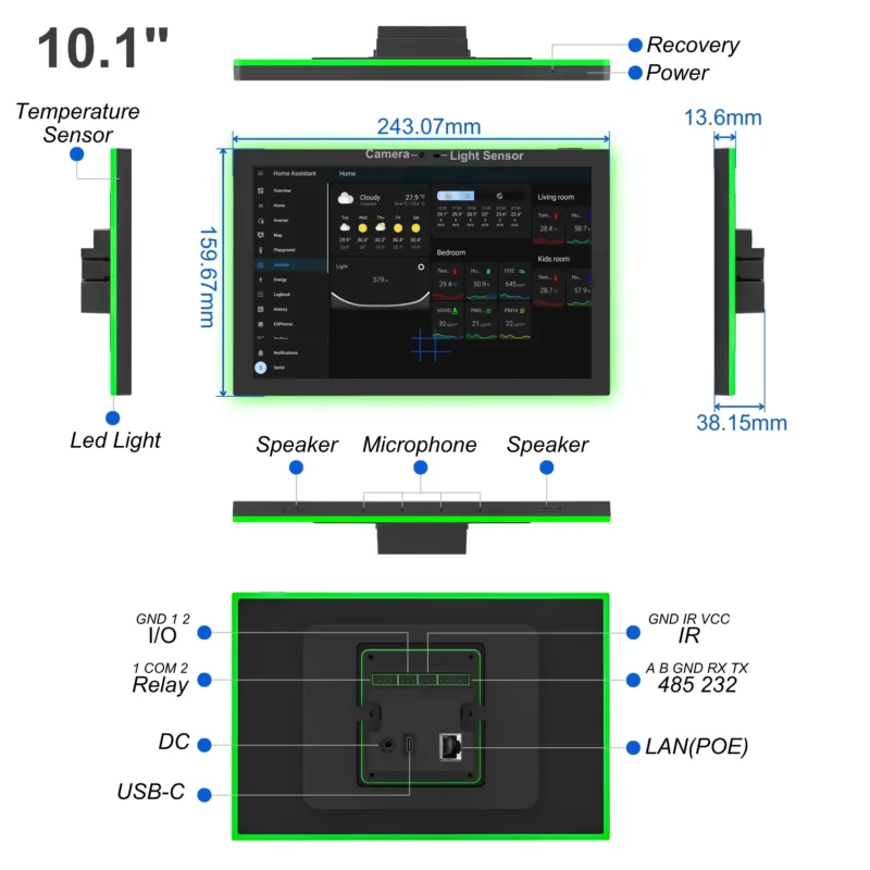 Home Assistant 10.1 Inch Andro - Smart Home Panel avaliação e preço