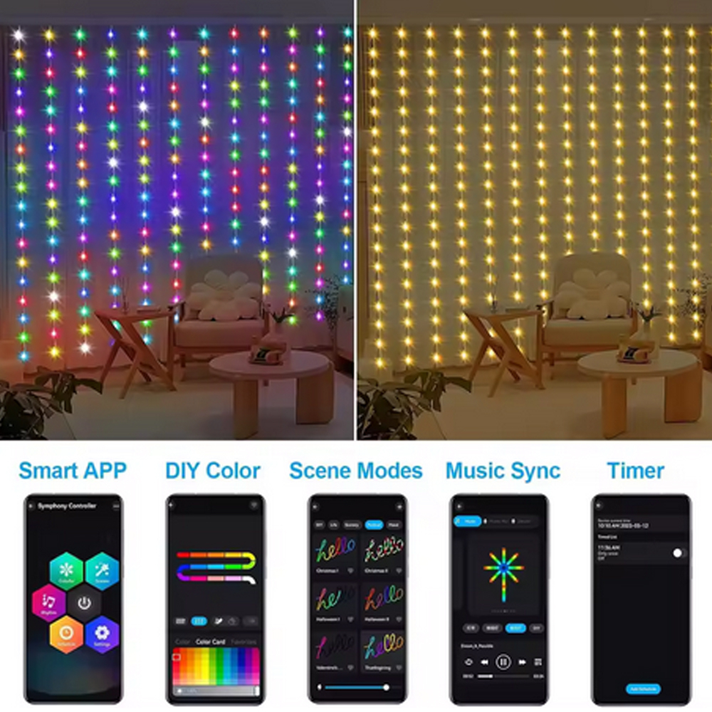 3M RGB Smart LED Curtain Light - Smart Bulb avaliação e preço