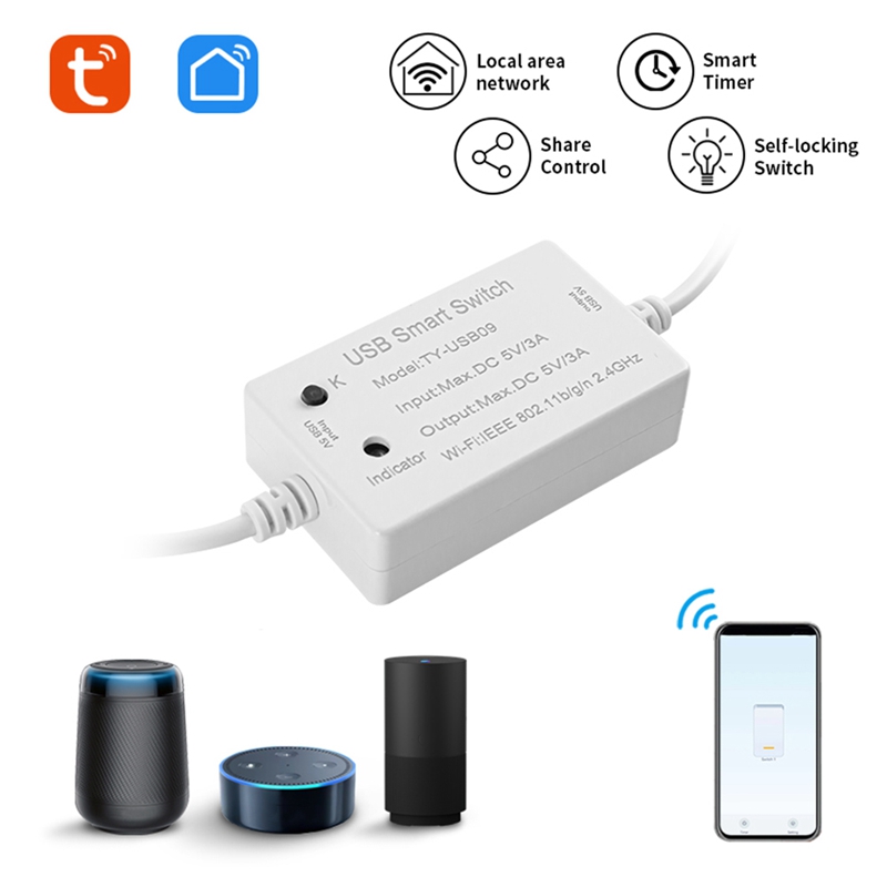 1 PCS Tuya USB Smart Switch Un - Smart Home Utilities avaliação e preço