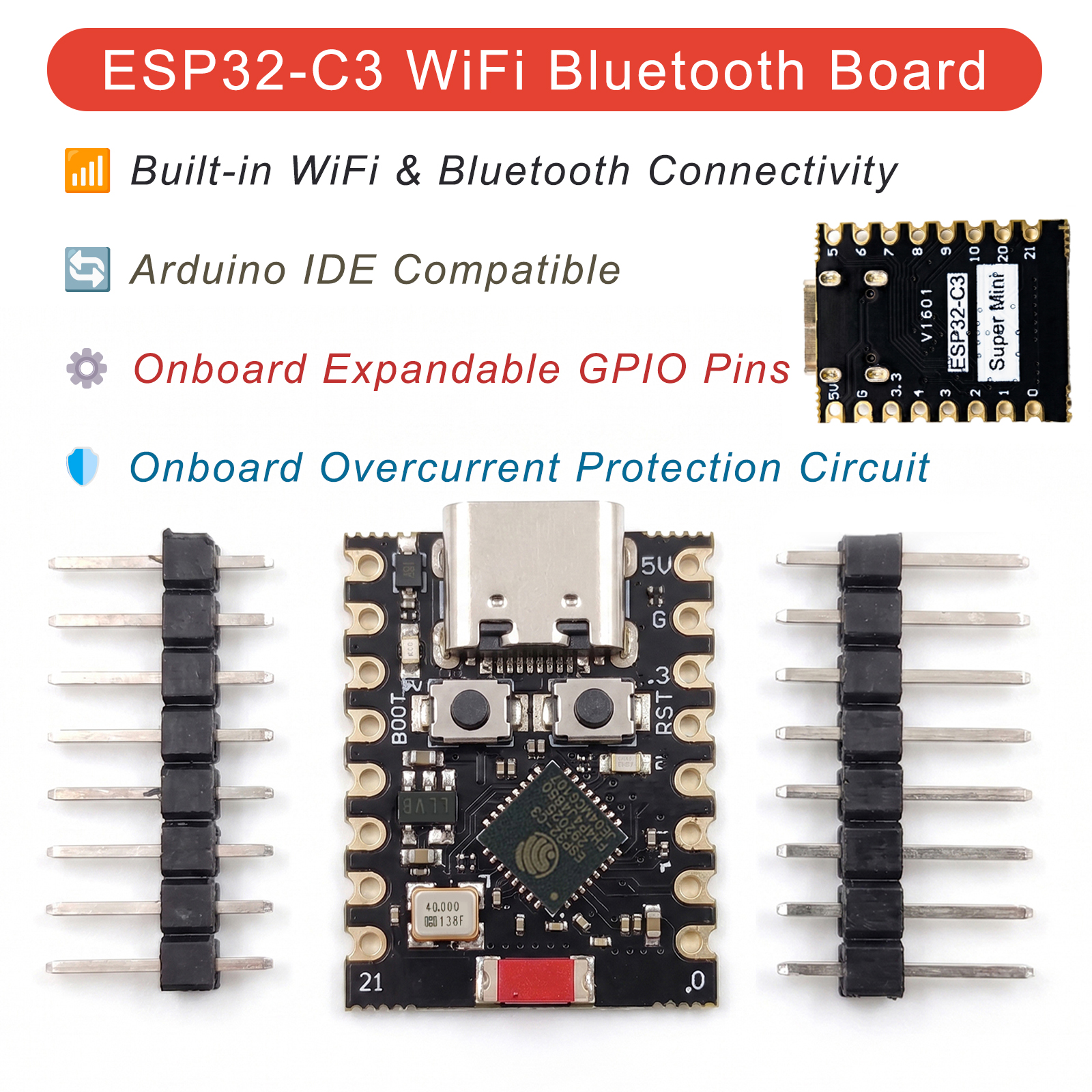 1-10PCS ESP32-C3 SuperMini Dev - Smart Home Arduino Uno avaliação e preço